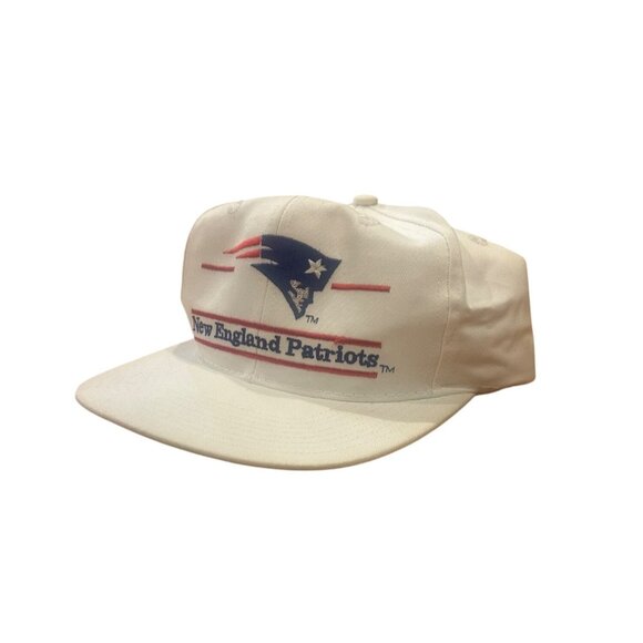 Vintage 1990's New England Patriots The Game Split Bar White Snapback Hat - Picture 3 of 7